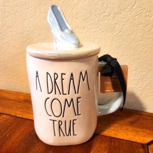 Rae Dunn Disney Cinderella Mug A Dream Come True with Slipper Top